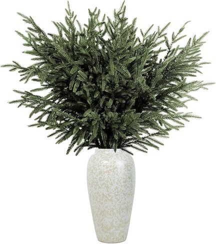 Real Touch Norfolk Pine Branch -36" Artificial Christmas Green Plants Branches Faux Greenery Stem Fake Cedar Pine Picks for Vase DIY Crafts Garland Wreath Xmas Indoor Outdoor Home Decor (6 Pcs) in Saudi Arabia