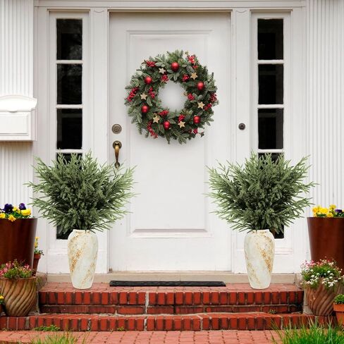 Real Touch Norfolk Pine Branch -36" Artificial Christmas Green Plants Branches Faux Greenery Stem Fake Cedar Pine Picks for Vase DIY Crafts Garland Wreath Xmas Indoor Outdoor Home Decor (6 Pcs) in Saudi Arabia