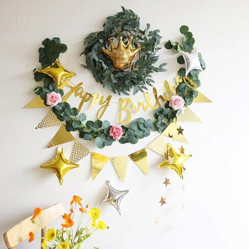 Artificial Eucalyptus Garland Green Faux Eucalyptus Leaves Table Greenery Wreath Vines for Home Wedding Party Wall Decoration in Saudi Arabia