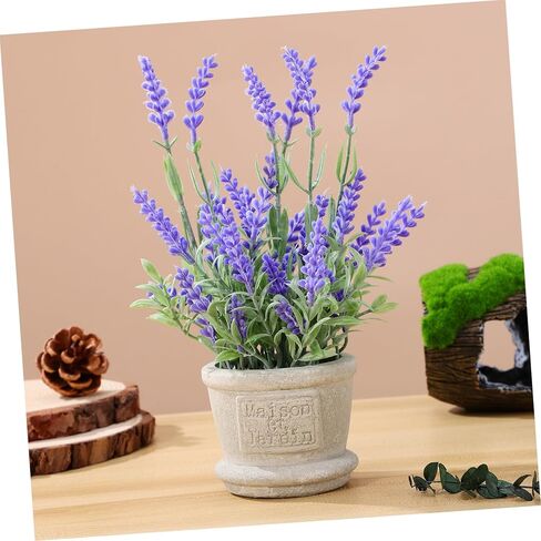 Artificial Lavender Arrangements in Pots Purple Faux Flowers for Indoor Outdoor Decor for Home Office Weddings and Garden Centerpieces Potted Plants in Saudi Arabia