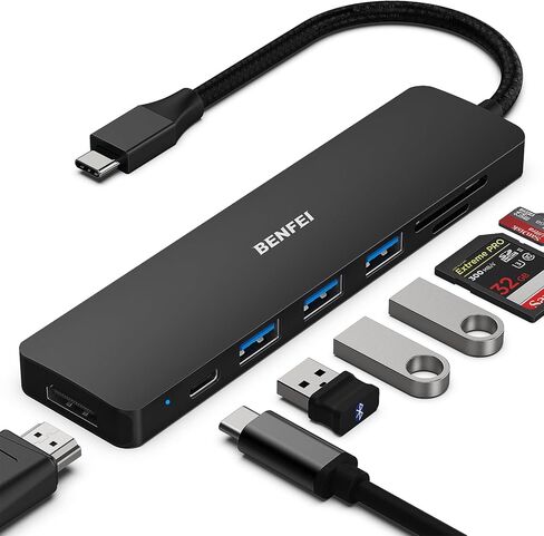 BENFEI 8-in-1 USB C Hub with Secure Clamp – Features 4K@60Hz HDMI, Gigabit Ethernet, 100W PD, 10Gbps 1x USB-C, 2 x USB-A 3.2, 2 x USB-A 2.0 Compatible with MacBook, iPad Pro, iMac, S23, XPS17 in Saudi Arabia