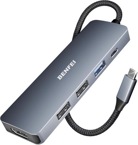 BENFEI 8-in-1 USB C Hub with Secure Clamp – Features 4K@60Hz HDMI, Gigabit Ethernet, 100W PD, 10Gbps 1x USB-C, 2 x USB-A 3.2, 2 x USB-A 2.0 Compatible with MacBook, iPad Pro, iMac, S23, XPS17 in Saudi Arabia