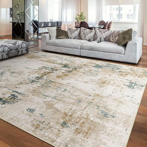 Abstract Area Rug 3x5 Entryway Green Washable Rugs Non-Slip Soft Small Area Rug Door Mat Stain Resistant Foldable Low Pile Floor Carpet for Entrance Kitchen Hallway Home Office Kids Room in Saudi Arabia