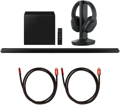 Samsung HW-Q600F 3.1.2ch Soundbar and Subwoofer (2025) Q-Symphony Bundle with SWA-9250S Wireless Rear Speaker Kit, Tech Smart USA Premiere Movies Streaming and 2X 4K HDMI Cable in Saudi Arabia