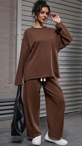 Women's 2 Piece Autumn Winter New Women's Tracksuit Set Long Sleeve Sweatshirt & Pants Casual Sportswear in Saudi Arabia