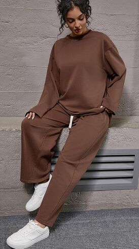 Women's 2 Piece Autumn Winter New Women's Tracksuit Set Long Sleeve Sweatshirt & Pants Casual Sportswear in Saudi Arabia