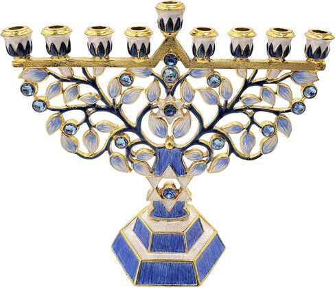 The Dreidel Company Hanukkah Menorah Enamel Hand-Painted Enameled Metal in Saudi Arabia