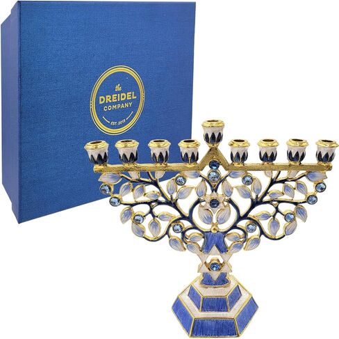 The Dreidel Company Hanukkah Menorah Enamel Hand-Painted Enameled Metal in Saudi Arabia