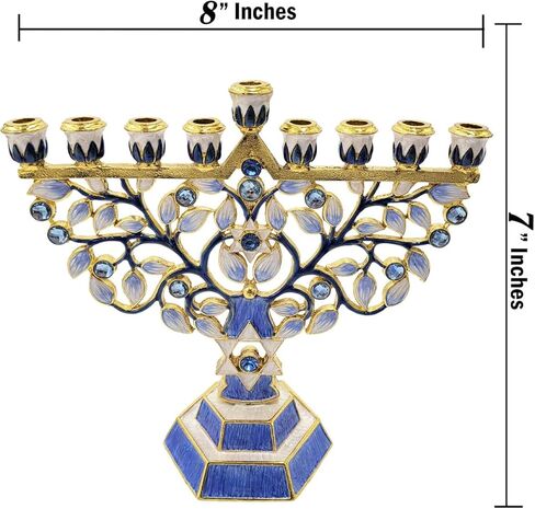 The Dreidel Company Hanukkah Menorah Enamel Hand-Painted Enameled Metal in Saudi Arabia