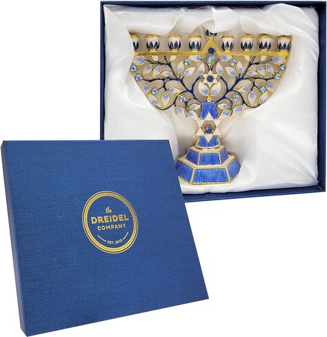 The Dreidel Company Hanukkah Menorah Enamel Hand-Painted Enameled Metal in Saudi Arabia