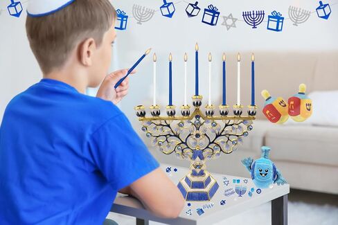 The Dreidel Company Hanukkah Menorah Enamel Hand-Painted Enameled Metal in Saudi Arabia