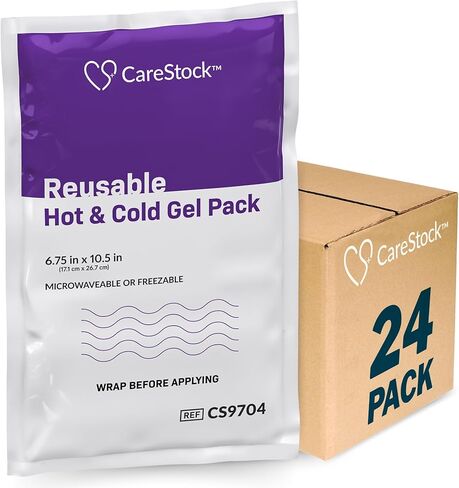 عبوات جل ساخن وبارد قابلة لإعادة الاستخدام من CareStock [عبوة واحدة] - جل ثلج كبير ومرن أو ضغط حراري للإصابات وتخفيف الألم والتورم وآلام العضلات - آمن للاستخدام في الميكروويف والفريزر - 6.75 بوصة × 10.5 بوصة in Kuwait