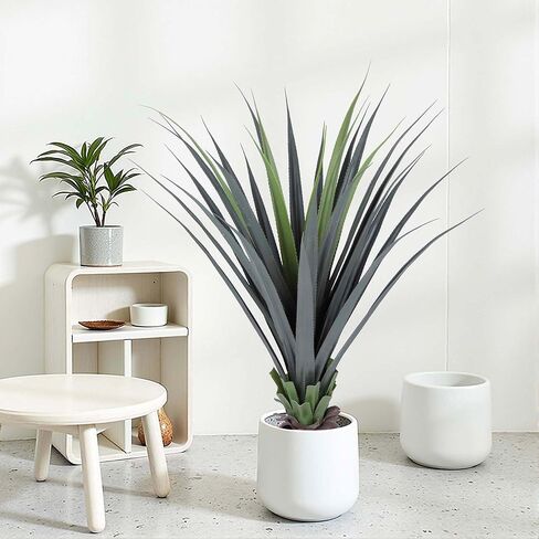 Yinleus 44inch Artificial Agave Plant Potted Plants Fake Agave Plant for Home Office Garden Indoor Outdoor Decoration (1PACK) in Saudi Arabia