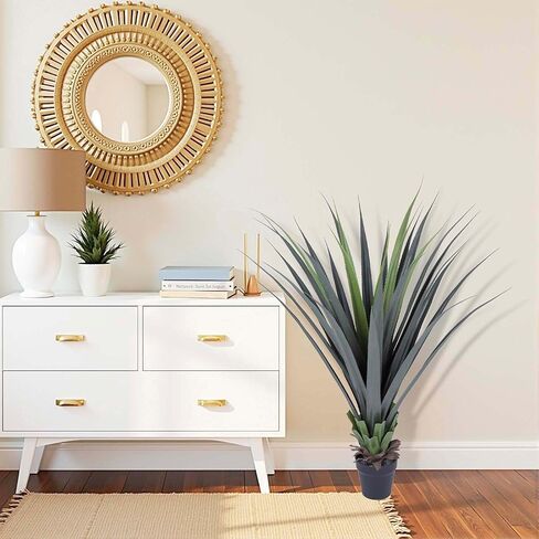 Yinleus 44inch Artificial Agave Plant Potted Plants Fake Agave Plant for Home Office Garden Indoor Outdoor Decoration (1PACK) in Saudi Arabia