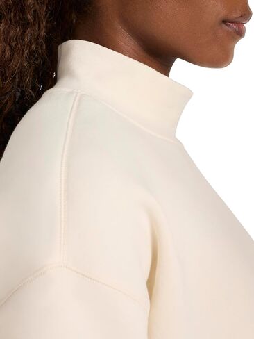 سويت شيرت نسائي من Reebok Vector Mock Neck، مقاس قياسي، نسيج قطن بوليستر متوسط ​​الوزن in Kuwait