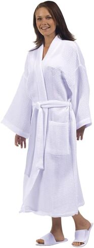 BY LORA Unisex Waffle Kimono Spa Robe – Lightweight, Breathable & Absorbent Cotton Bathrobe for Men & Women Pockets in Saudi Arabia
