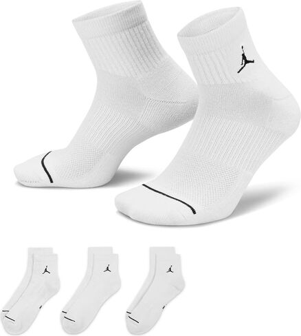 جوارب Nike Jordan Everyday Ankle (3 أزواج) للبالغين DX9655-100 (أبيض/BLA)، مقاس L in Saudi Arabia