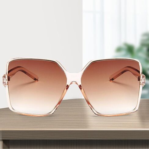 Oversized Square Sunglasses for Women and Men, Large Wide Frame, UV Protection, Unisex Fashion Shades in Saudi Arabia