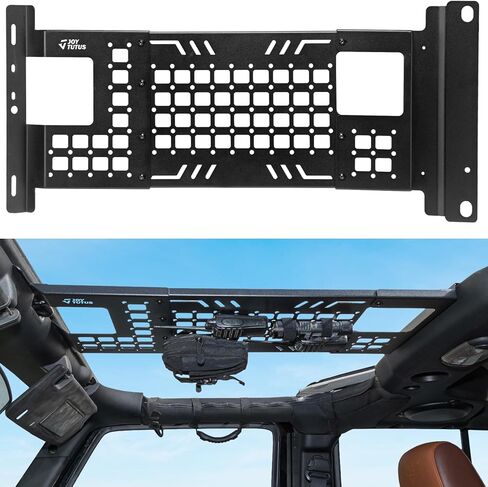 JOYTUTUS Hard Top Roof Rack Molle Panel Compatible with Wrangler JL JLU & Gladiator JT 2018-2025, Wrangler Overhead Molle Panel Storage Cargo Roof Rack, No Drilling(Not for Soft-Top) in Kuwait