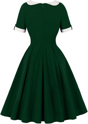Wellwits Women's Bow Neck Color Block Work Cocktail Vintage Dress in Saudi Arabia