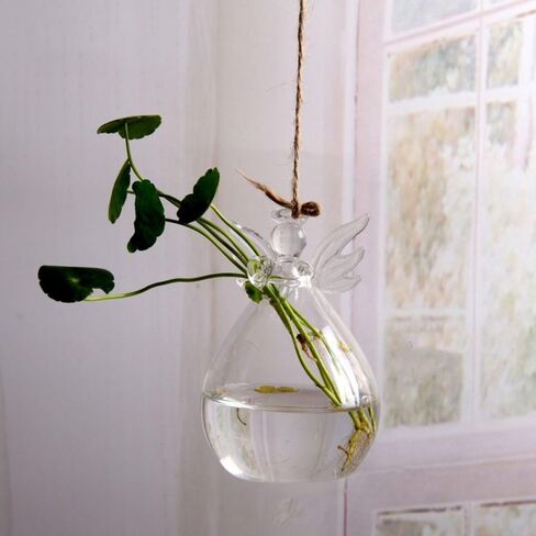 Plant Wall Mounted Vase DIY Creative Hand-Blown Hydroponic Container Beautiful Borosilicate Glass Transparent(S) in Saudi Arabia