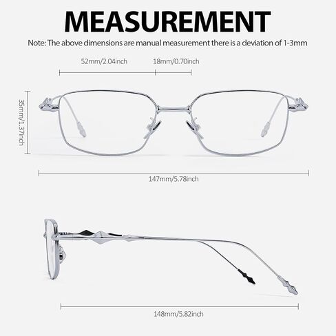 IGnaef Fashion Square Blue Light Blocking Glasses for Women Trendy Rectangle Metal Frame Eyeglasses BL1304 in Kuwait