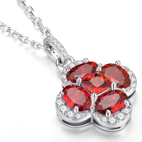 Iefil Valentines Day Gifts for Her - 925 Sterling Silver Birthstone Clover Necklace for Women, Anniversary Birthday Gifts for Wife Girlfriend Mom Daughter in Saudi Arabia