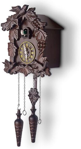 Kendal Cuckoo Clock كبير ساعة الحائط خمر مصنوع يدويًا خشب الوقواق البيت ديكور المنزل مع غناء الطيور والطيور يعيشون في بيوت الأشجار ديكور MX222 in Kuwait