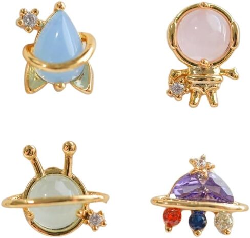 Space Theme Earrings, Astronaut, UFO, Alien & Spaceship Stud or Dangle Earrings, Hypoallergenic Gold Plated or Stainless Steel Novelty Jewelry in Saudi Arabia
