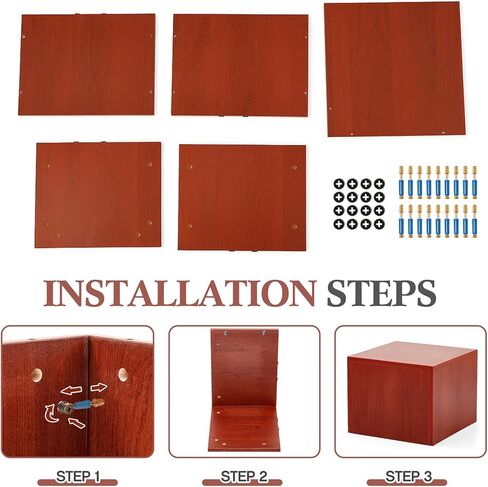 حامل عرض مكعب خشبي من RattanView مقاس 15 × 15 × 12 بوصة عمود عمود مرتفع سهل التجميع مطلوب لنافذة ديكور حفلات ومتجر المنزل in Kuwait