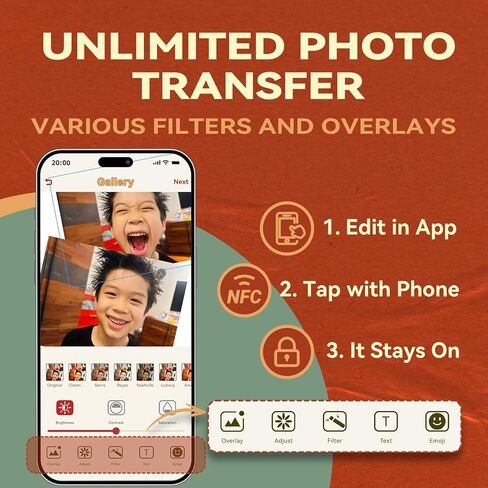 إطار صور رقمي بالحبر الإلكتروني مزود بتقنية NFC مع ظهر مغناطيسي، عرض فوري لنمط الصور، إطار صورة ذكي لاسلكي للثلاجة، لوحة مذكرة أكريليك يمكن التحكم فيها بالهاتف للسفر الجزئي للمنزل والهدايا in Kuwait