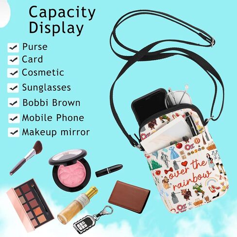 G2TUP Tinman Crossbody Bag Tinman & Scarecrow & Lion Fans Gift Over The Rainbow Shoulder Bag Red Slip- Merch in Saudi Arabia