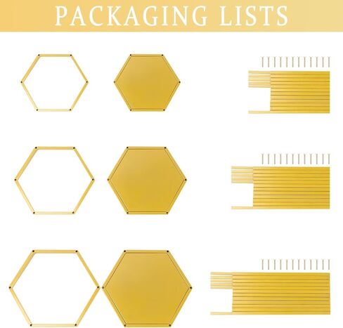 Set of 3 Metal Cylinder Stands for Party Centerpieces, Hexagon Nesting Pedestal Stands, Gold Cake Flower Plant Display Stands, Tall Columnar Vases for Birthday Party Event Home Wedding Decor (Gold) in Saudi Arabia