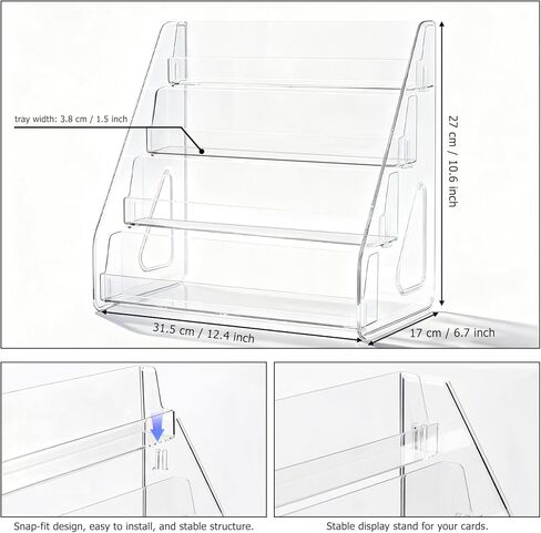حامل عرض بطاقات التجارة الأكريليك من 4 طبقات، رف مرتفع شفاف لألواح PSA BGS SGC، والتحميل العلوي والحوامل المغناطيسية، وعرض الطاولة للبطاقات الرياضية المتدرجة، وTCG، وبطاقات التهنئة، سهلة التركيب (عبوة واحدة) in Kuwait