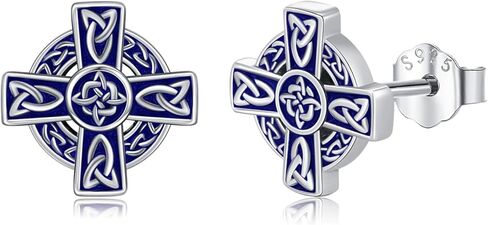 Celtic Knot Stud Earrings 925 Sterling Silver Celtic Cross Earrings Hypoallergenic Viking Jewelry Gifts for Women Men in Kuwait