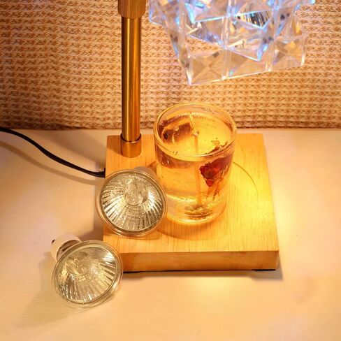 مصباح تسخين الشموع من ACALEPH، 4 ألوان متغيرة مع مؤقت وخافت، ارتفاع سخان الشمع الكهربائي قابل للتعديل، ضوء طاولة على شكل كريستال مزيف بدون لهب هدية مثالية للأمهات والنساء والرجال، ديكور غرفة النوم المنزلية in Kuwait