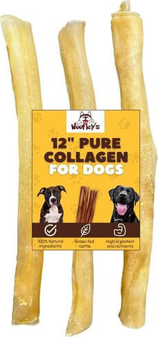 Woofley's 6 Inch Pure Collagen Sticks for Dogs (5 Count) - Collagen Chews for Dogs - Bully Stick Rawhide Alternative Dog Chews No Hide Bones for Medium & Large Dogs in Saudi Arabia