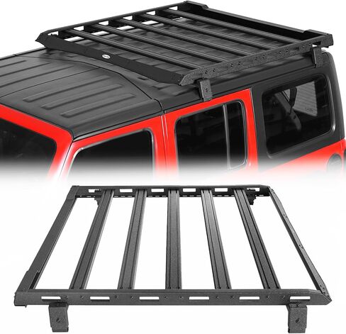 HOOKE ROAD JL/JT ROAD RACK ALUMINIM CROSS BANCES Overland Overland Overland Basking for 2018-2025 Jeep Wrangler JL 2/4 Doors & Gladiator JT (Hard Top فقط) in Saudi Arabia