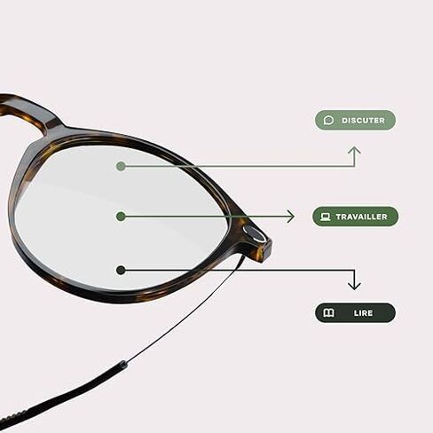 NOOZ Optics Unisex Reading Glasses - Mid Distance Glasses with Compact Case - Ultra-Light (17g) - Progressive Reading Glasses in Saudi Arabia
