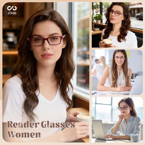 نظارات قراءة JiSoo للسيدات، نظارات قراءة مرنة للنساء، نظارات قراءة صغيرة خفيفة الوزن للنساء مع حافظة in Kuwait