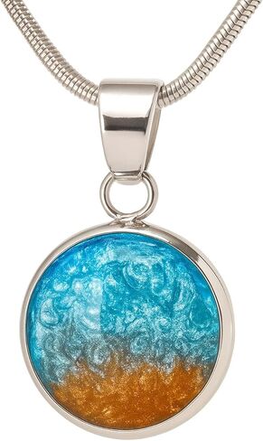 مجوهرات رمل إسرائيلية أصلية - قلادة دائرية من الراتنج من مجموعة Genesis Jewelry Admati - مصنوعة يدويًا في القدس مع رمال الأرض المقدسة الأصلية المعتمدة من إسرائيل in Saudi Arabia