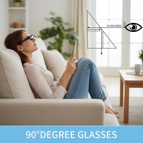 SooGree نظارات كسول أفقية نظارات المنشور تناسب النظارات، نظارات كسول عالية الوضوح للاستلقاء على القراءة ومشاهدة التلفزيون in Saudi Arabia