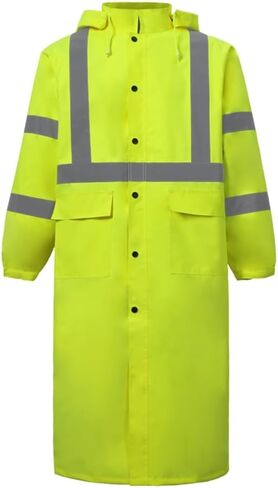2W International 650C-3 M High-Viz Class 3 معطف المطر ليموني - متوسط in Kuwait