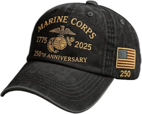 Marine Corps 250th Anniversary Baseball Cap for Men Cap Retro Marine Veteran，Hat Gifts Veterans in Saudi Arabia