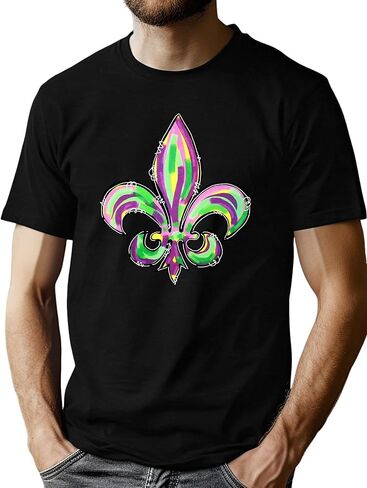 قمصان LAZYCHILD Mardi Gras للرجال: تي شيرتات Fat Tuesday تي شيرت New Orleans Mardi Gras Day تي شيرت للحفلات الجرافيكية in Saudi Arabia