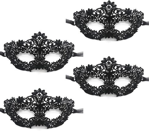 TFTSR Masquerade Masks for Women Couples & Men - Lace Adults Party Costume Venetian Dress & Mardi Gras Mask in Gold & Black in Saudi Arabia