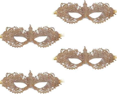 TFTSR Masquerade Masks for Women Couples & Men - Lace Adults Party Costume Venetian Dress & Mardi Gras Mask in Gold & Black in Saudi Arabia