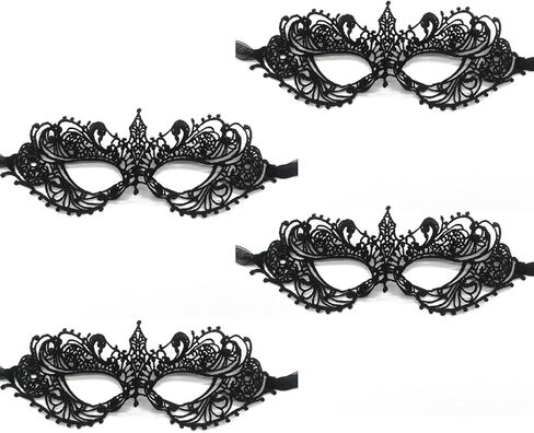 TFTSR Masquerade Masks for Women Couples & Men - Lace Adults Party Costume Venetian Dress & Mardi Gras Mask in Gold & Black in Saudi Arabia