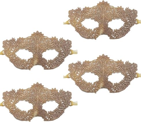 TFTSR Masquerade Masks for Women Couples & Men - Lace Adults Party Costume Venetian Dress & Mardi Gras Mask in Gold & Black in Saudi Arabia