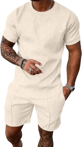 Mens Track Suits 2 قطعة Set Terts Shorts مجموعات الأزياء الرجعية الرجعية in Kuwait